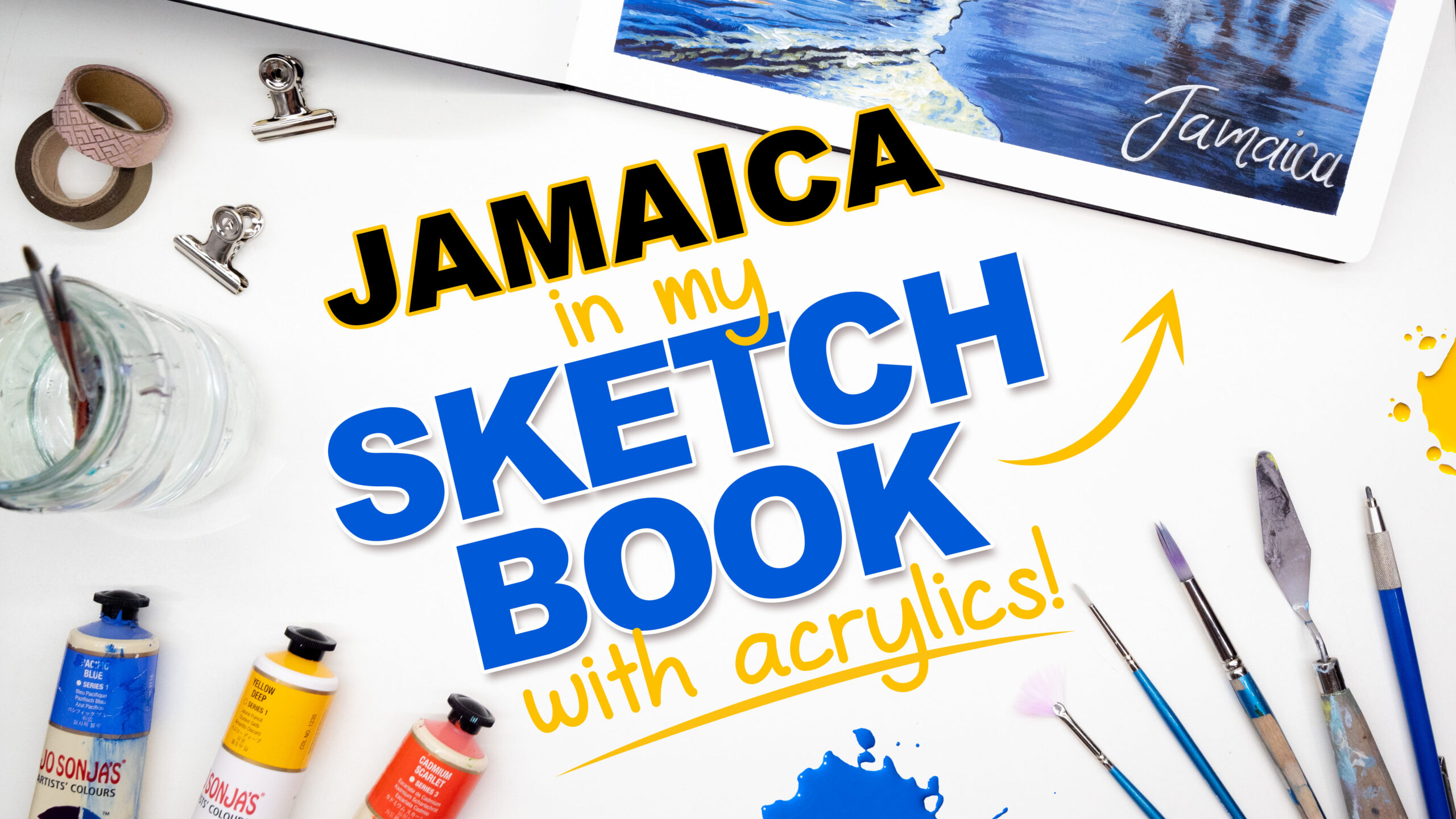 JAMAICA in my SKETCHBOOK with Acrylic paints!